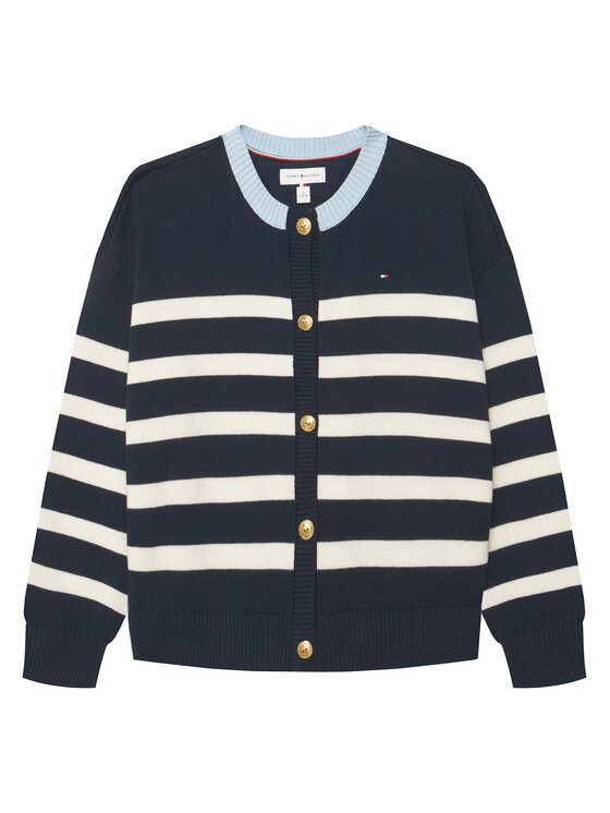 Tommy Hilfiger Cardigan Nautical Stripes KG0KG09696 Alb Regular Fit