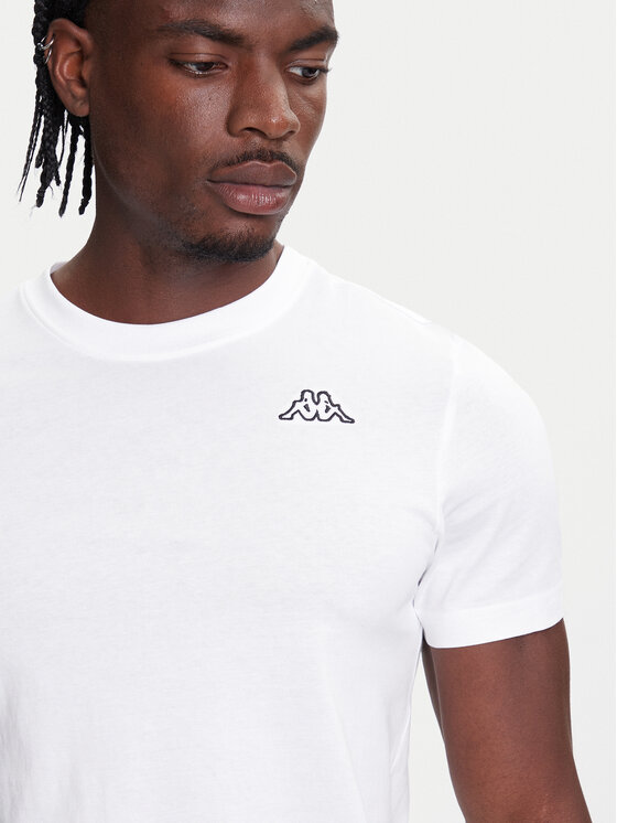 Kappa Kappa T-Shirt Logo Korpo Cafers 304J150 Biały Slim Fit