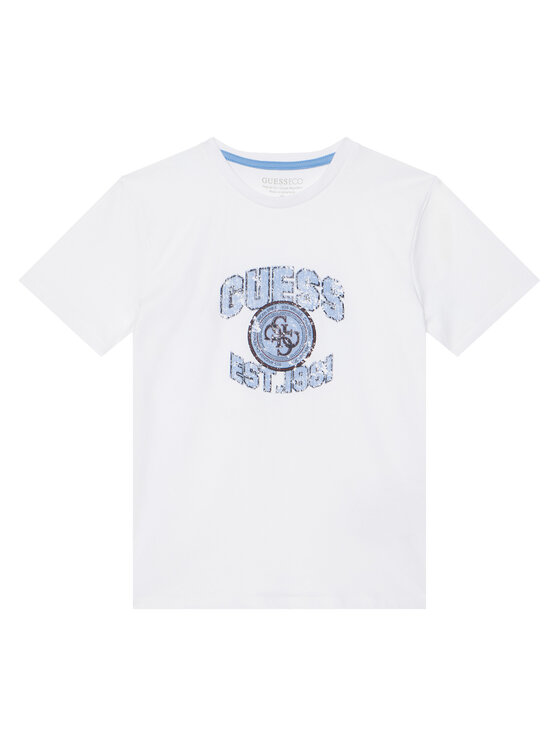 Guess Tricou L6RI13 K8HM4 Alb Regular Fit