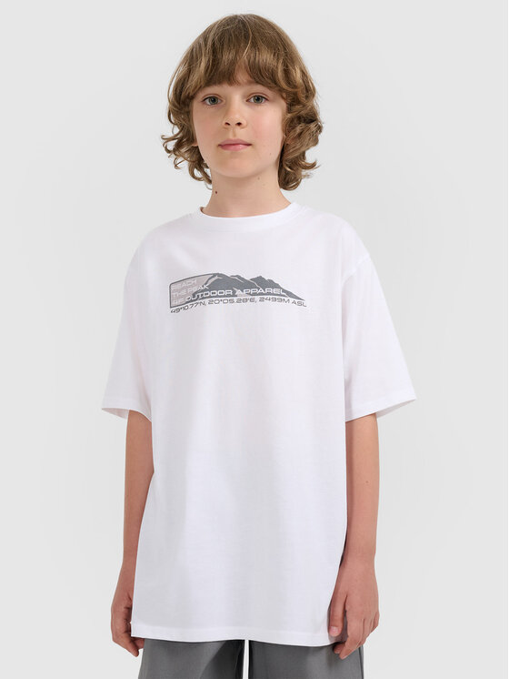 4F 4F T-Shirt APRES SKI Biały Oversize
