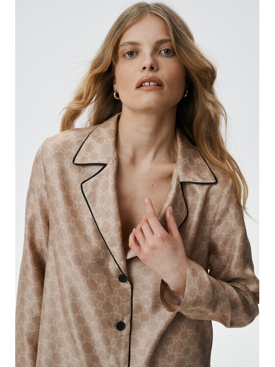 MARI PRETI MARI PRETI Blusa MONOGRAM M Beige Regular Fit