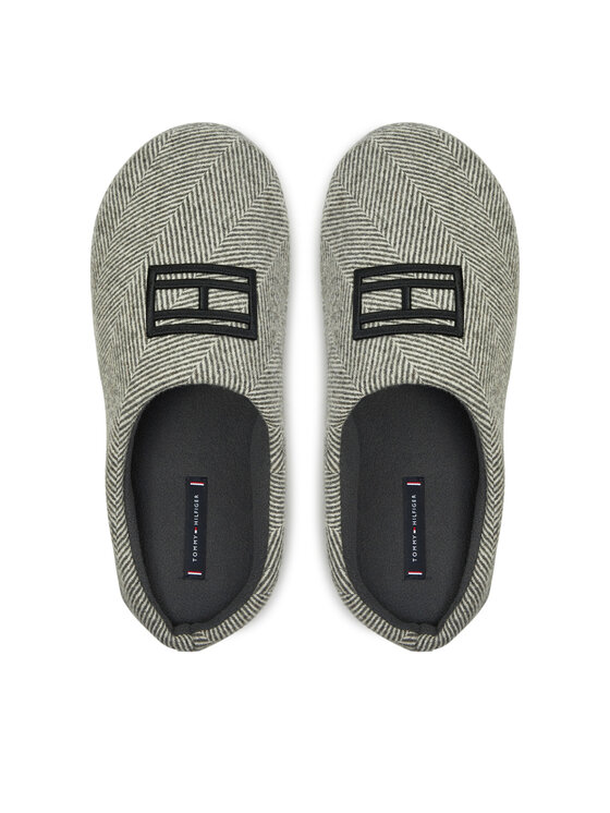 Tommy Hilfiger Tommy Hilfiger Пантофи Flag Herringbone House Shoe FM0FM05304 Сив