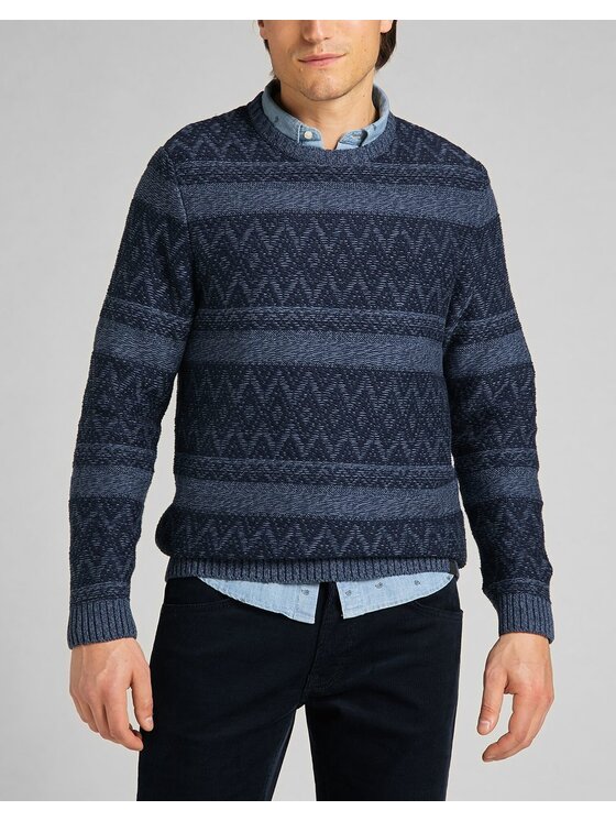 Lee Lee Maglione CREW SEAS KNIT Blu Regular Fit