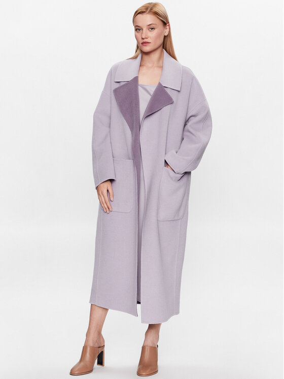 Calvin Klein Calvin Klein Gyapjú kabát K20K205855 Lila Regular Fit