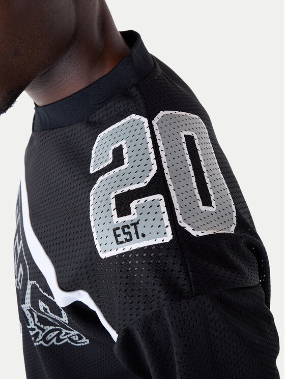 New Era New Era Tricou NFL Las Vegas Raiders Mesh Graphic Jersey 60596386 Negru Regular Fit