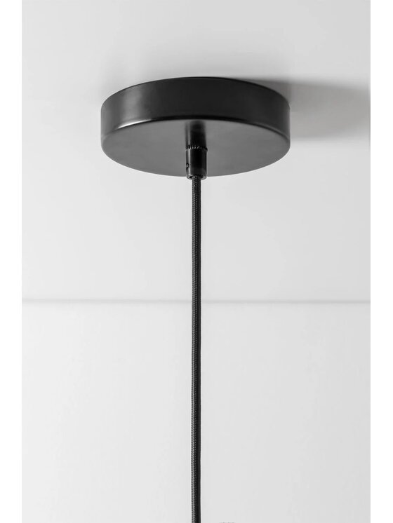 MIAhome MIAhome Lampa wisząca lniana czarna Zenna Ø50 cm Czarny