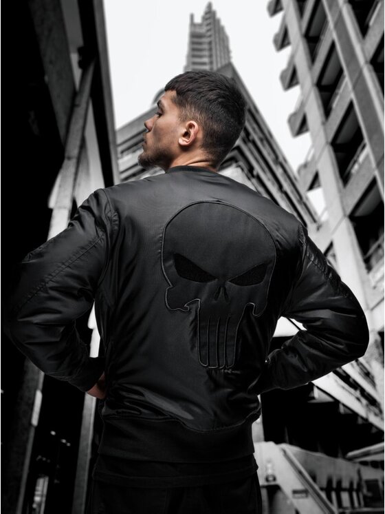 Marvel Marvel Kurtka bomber Marvel Punisher Back Character Czarny Regular Fit
