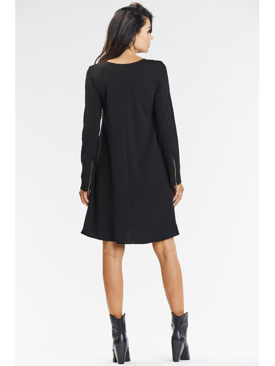 Awama Awama Každodenné šaty A661 Čierna Basic Fit