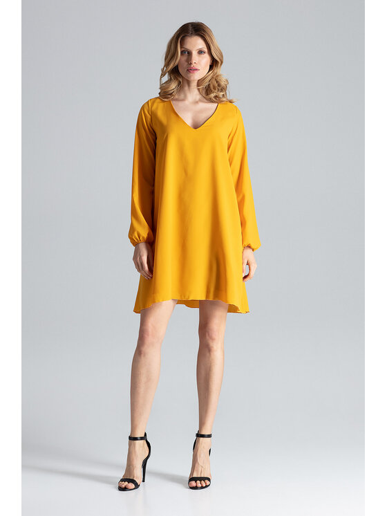 FIGL FIGL Sukienka M566 Żółty Regular Fit