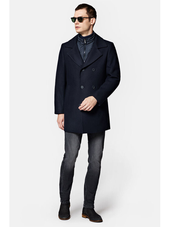 Lancerto Lancerto Płaszcz wełniany Olympia PC073223000003 Granatowy Regular Fit