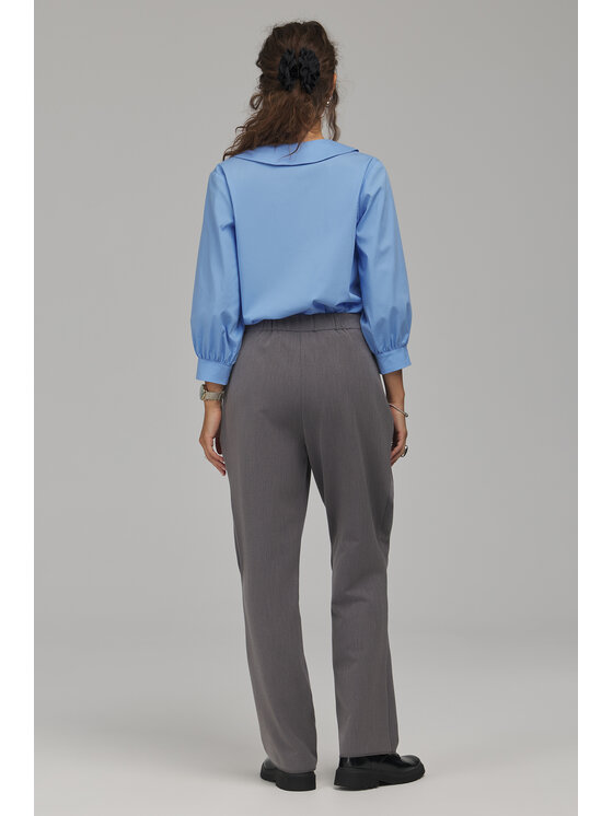 NIFE NIFE Kalhoty z materiálu SD146 Šedá Regular Fit
