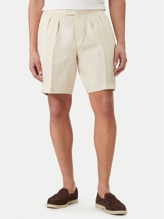 BOSS Pantalon scurți din material H-Perin 50561858 Bej Tapered Fit