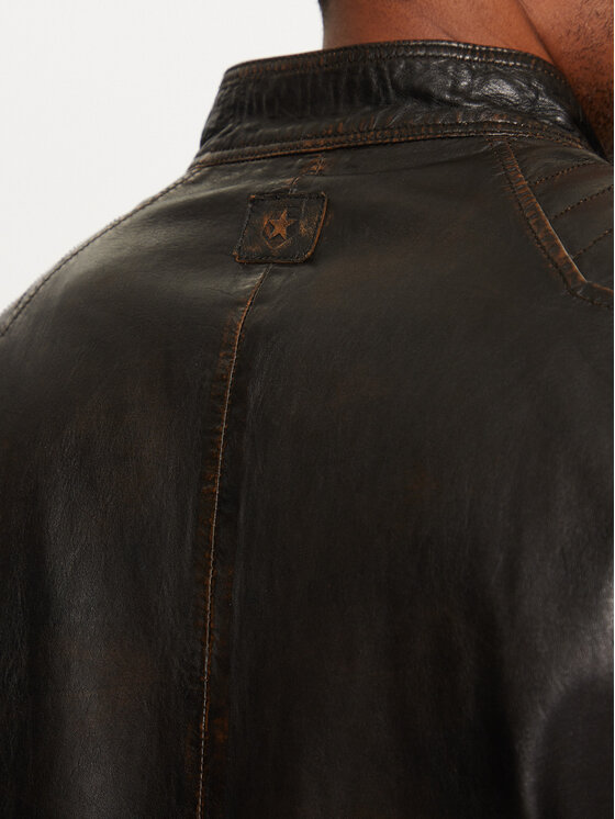 Milestone Milestone Μπουφάν δερμάτινο Arlington 51103860545 Καφέ Regular Fit