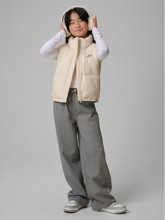 4F 4F Gilet 4FJWSS26TVJAF312-12S Bianco Regular Fit