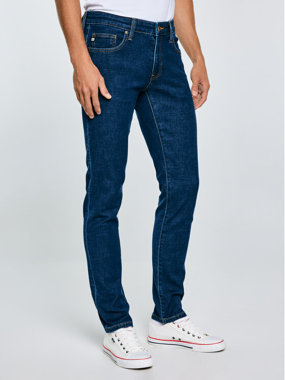 BIG STAR BIG STAR Jeansy JEFFRAY Granatowy Skinny Fit