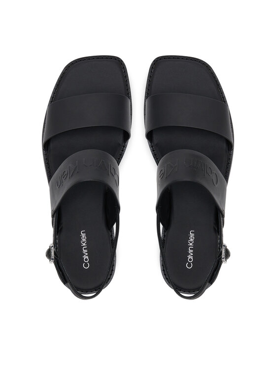 Calvin Klein Calvin Klein Sandały Flat Sandal - He HW0HW02377 Czarny