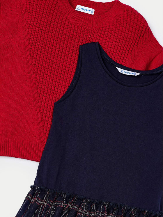 Mayoral Mayoral Set džemper i haljina 4912 Crvena Regular Fit