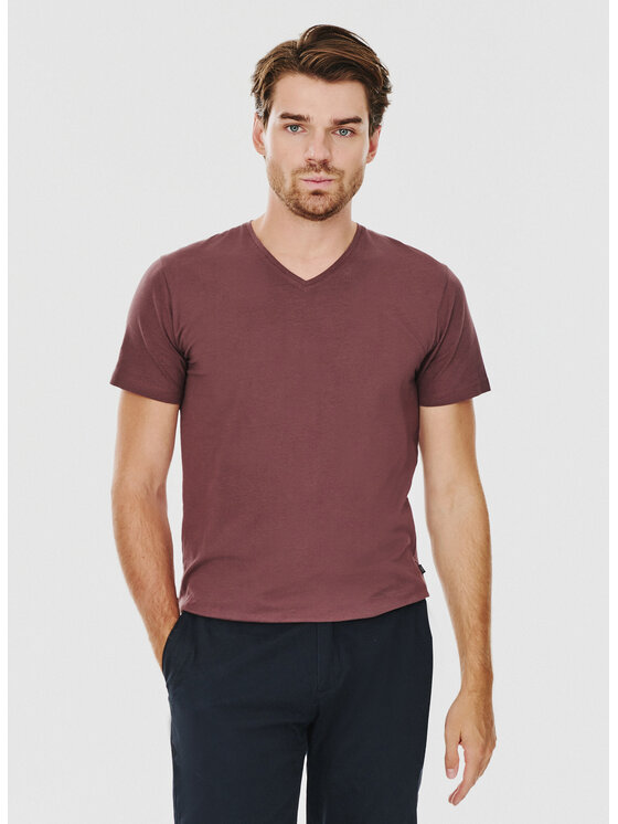 Pako Lorente Pako Lorente T-Shirt P24WF-TT-001 Bordowy Slim Fit