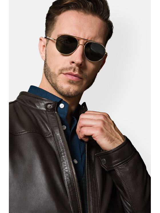 Lancerto Lancerto Kurtka skórzana Hirel KU068222000005 Brązowy Regular Fit