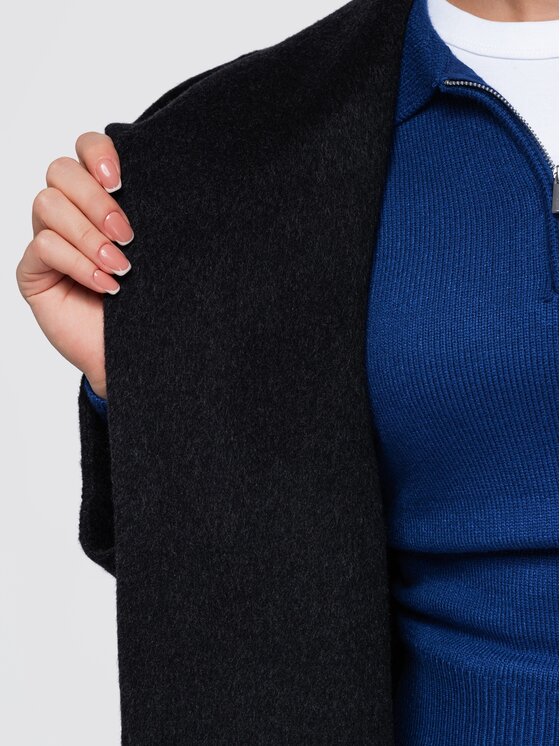 Ombre Ombre Płaszcz przejściowy OW-CT-E0036 Czarny Regular Fit