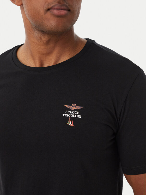 Aeronautica Militare Aeronautica Militare T-Shirt Girocollo AM1UTI005 Černá Regular Fit