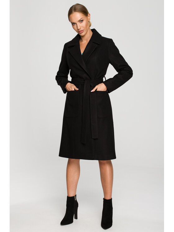 Made of Emotion Made of Emotion Cappotto di transizione M708 Nero Casual Fit