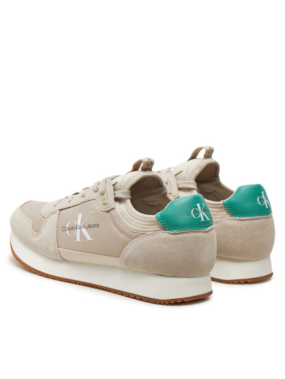 Calvin Klein Jeans Calvin Klein Jeans Snīkeri Runner Sock Laceup Ny-Lth YM0YM00553 Bēšs
