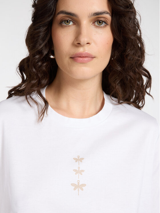 Elena Mirò Elena Mirò T-Shirt G079Z000598N001 Biały Slim Fit