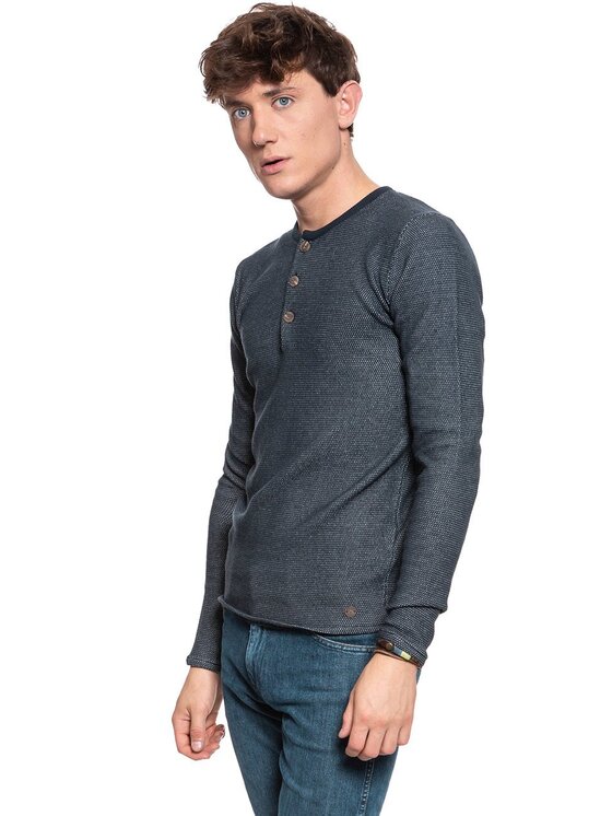 Sweter Mustang, Rozmiar S, Niebieski, MULTICOLOR HENLEY
