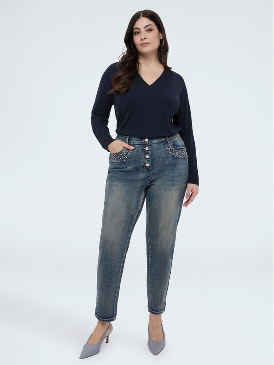 Fiorella Rubino Fiorella Rubino Jeansy P468T105226N024 Turkusowy Regular Fit