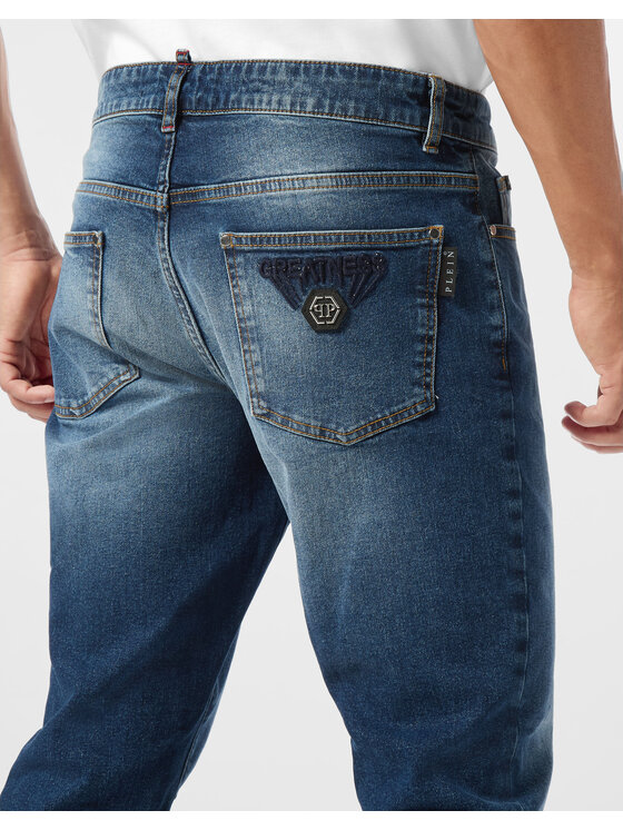 PHILIPP PLEIN PHILIPP PLEIN Jeansy 25897 Modrá Straight Leg