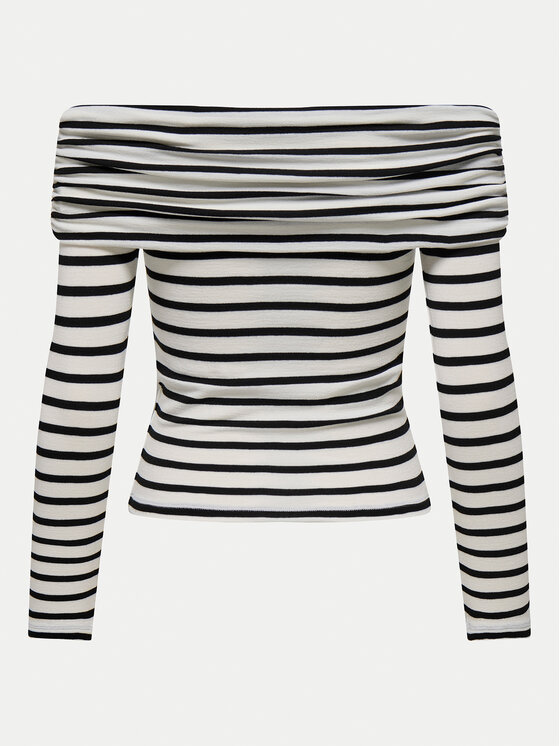 ONLY ONLY Bluzka Glamour 15339759 Biały Slim Fit