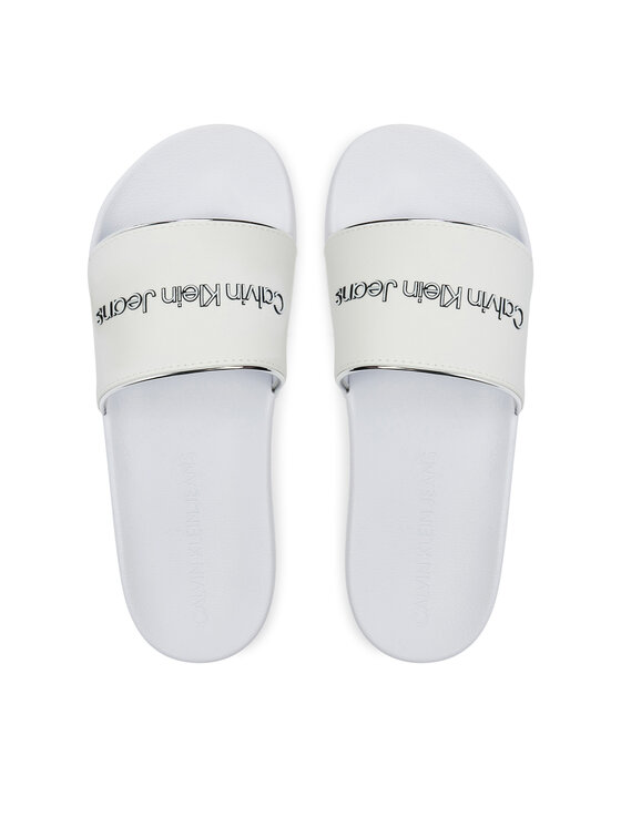 Calvin Klein Jeans Calvin Klein Jeans Pantoletten Slide Instituitional Mtr YW0YW01508 Weiß