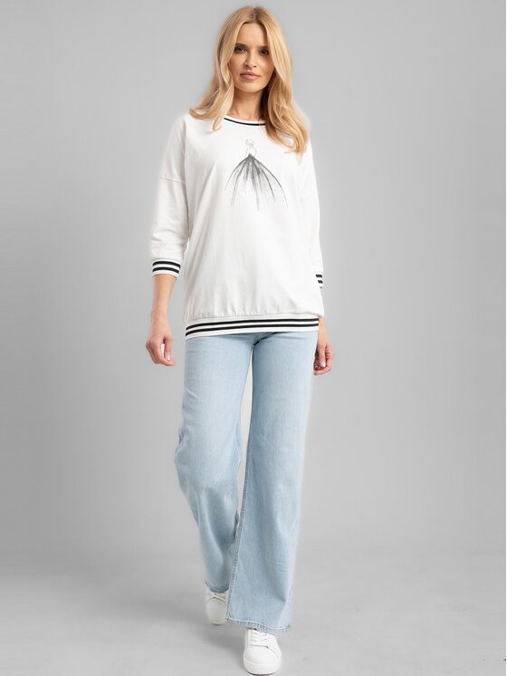Perso Perso Bluzka TLE240234F Écru Regular Fit