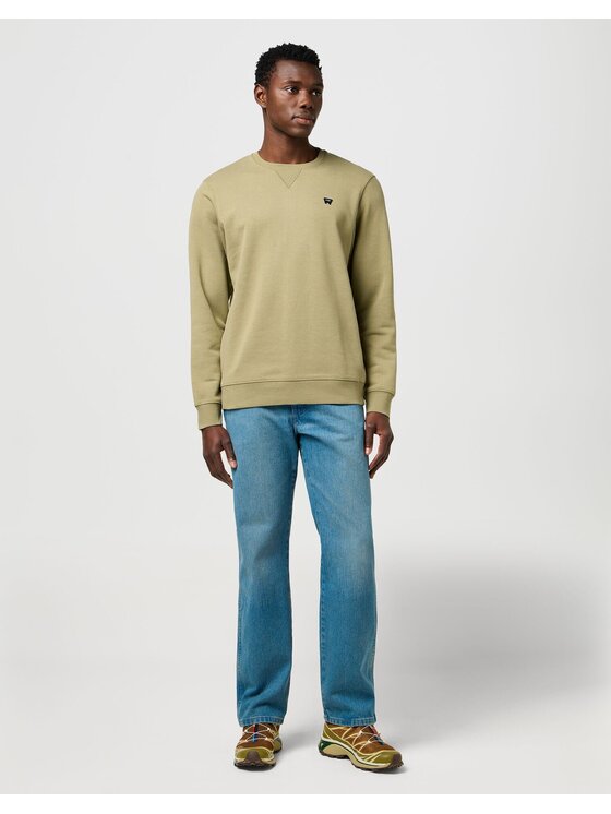 Wrangler Wrangler Bluza SIGN OFF CREW Zielony Regular Fit
