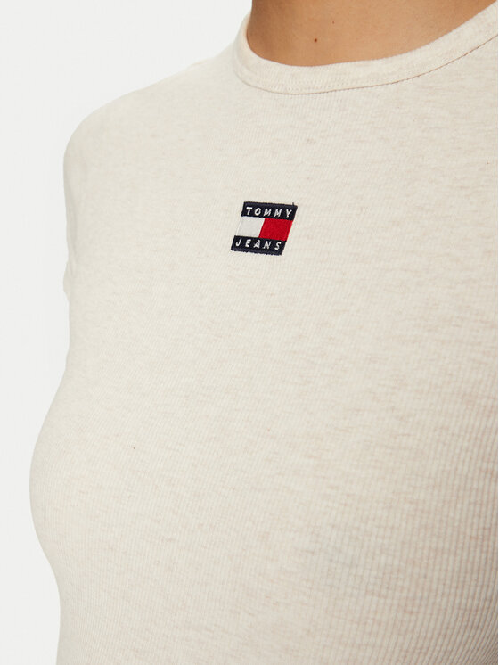 Tommy Jeans Tommy Jeans Majica DW0DW20463 Bež Slim Fit