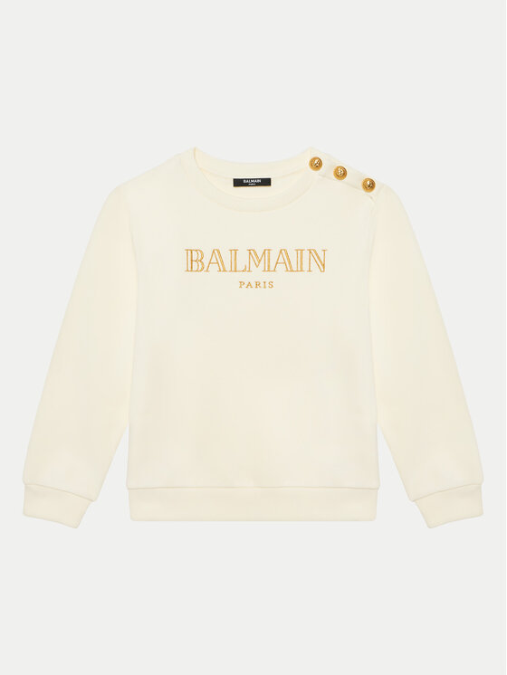 Balmain Μπλούζα BV4B10-Z0081 102 Εκρού Regular Fit