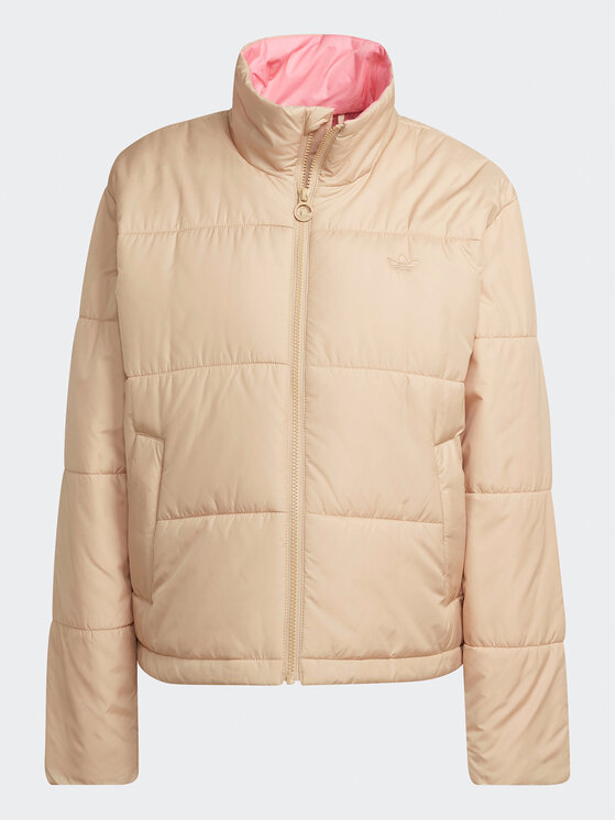 adidas adidas Kevad-sügis jope Short Puffer Jacket HM2614 Beež Loose Fit