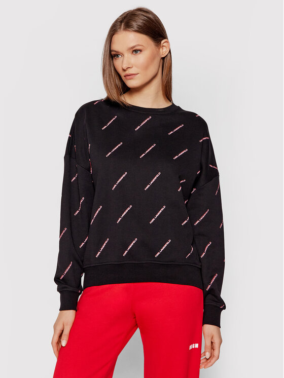 KARL LAGERFELD KARL LAGERFELD Mikina 215W1802 Černá Relaxed Fit