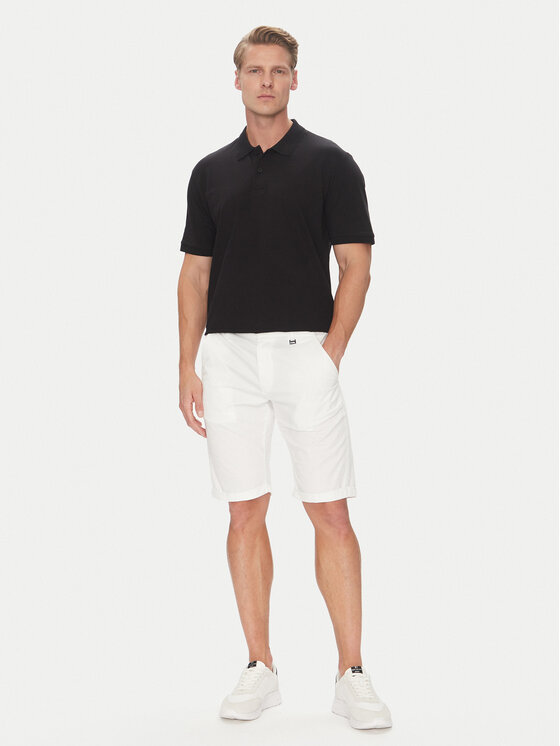 KARL LAGERFELD KARL LAGERFELD Šortky z materiálu 265812 552829 Bílá Regular Fit