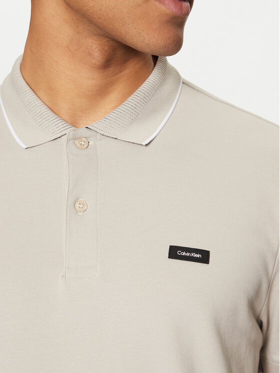 Calvin Klein Calvin Klein Polo K10K114141 Beżowy Regular Fit