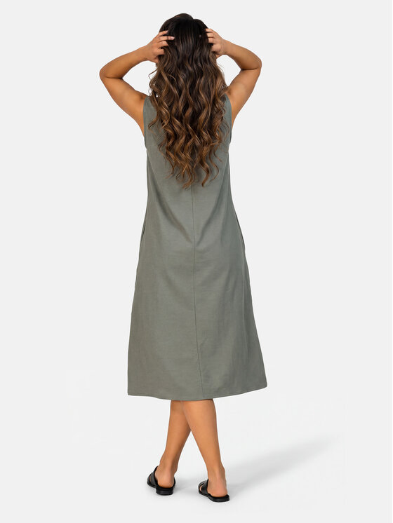Feba Feba Sukienka letnia F254 Khaki Relaxed Fit