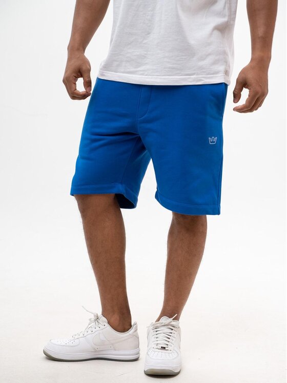 Jigga Wear Jigga Wear Szorty materiałowe Krótkie Spodenki Dresowe Męskie Ciemne Niebieskie Jigga Wear Simple Crown XL Niebieski Regular Fit