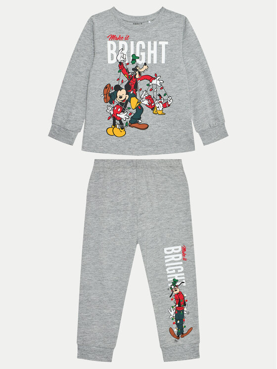 NAME IT Pyžamo Mickey 13234179 Sivá Regular Fit