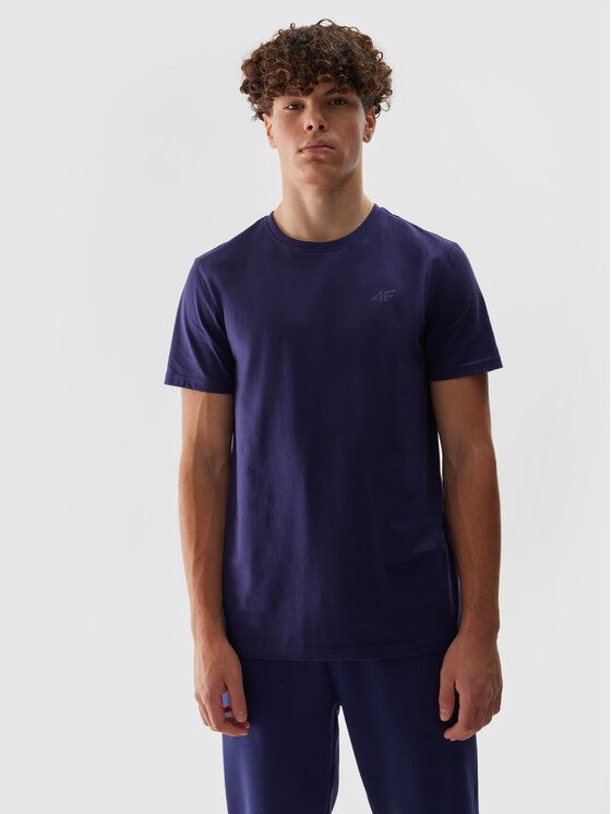 4F 4F Tričko 4FWSS24TTSHM1154-31S Tmavomodrá Regular Fit