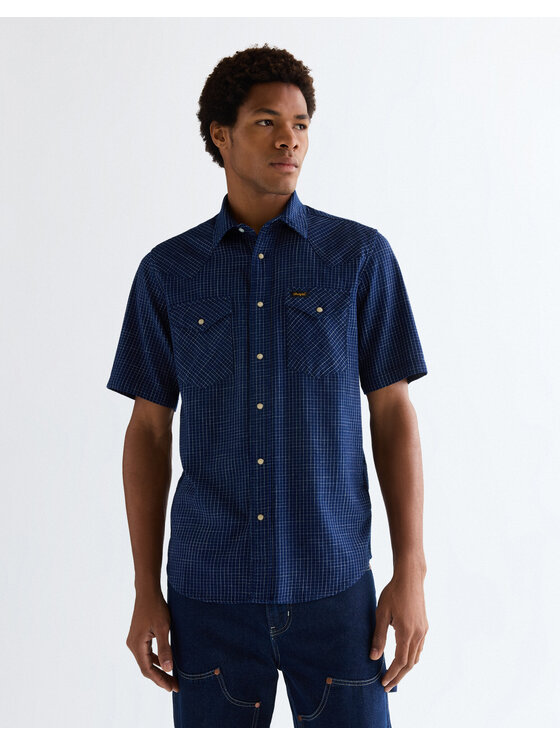 Wrangler Wrangler Koszula SS WESTERN SHIRT Niebieski Regular Fit