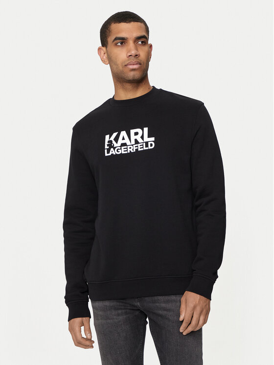 KARL LAGERFELD Džemperis ar kapuci 705091 543917 Melns Regular Fit