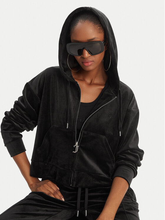 Juicy Couture Juicy Couture Majica dugih rukava Iccle JCWAS126304 Crna Oversize