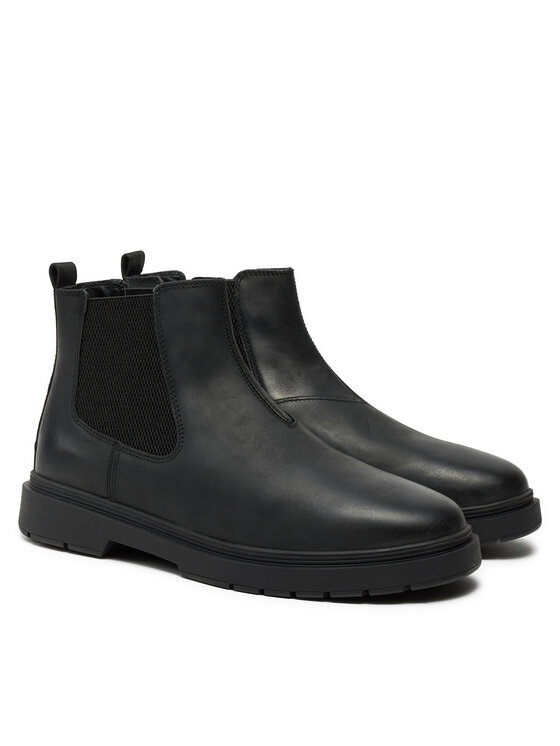 Geox Geox Kotníková obuv s elastickým prvkem Calaita A U46HBA 00045 C9999 Černá