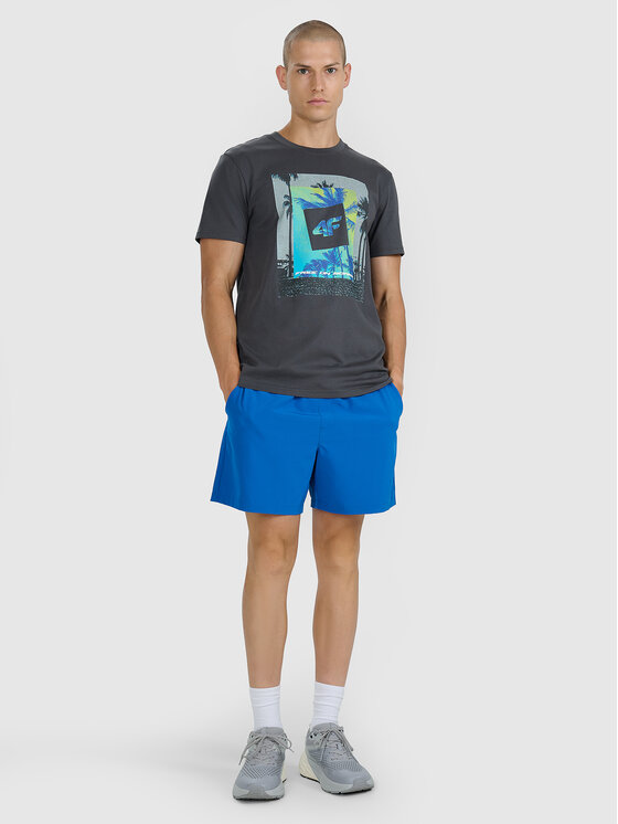 4F 4F T-Shirt FOB SUMMER Szary ciemny Regular Fit